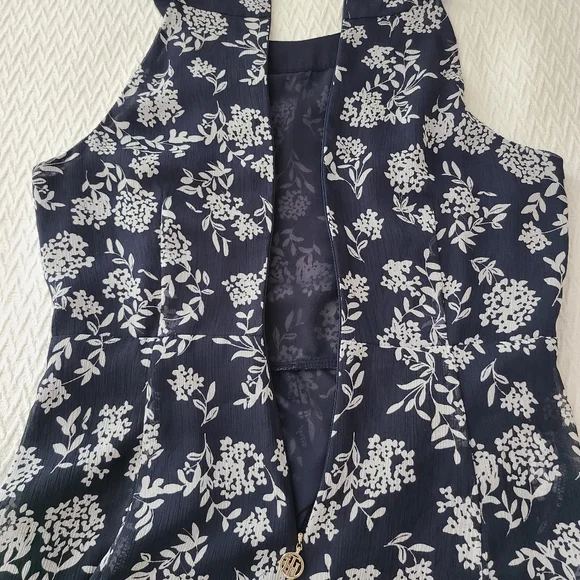 Tommy Hilfiger Floral Printed Belted Halter Midi Dress Size 4 - Picture 15 of 16